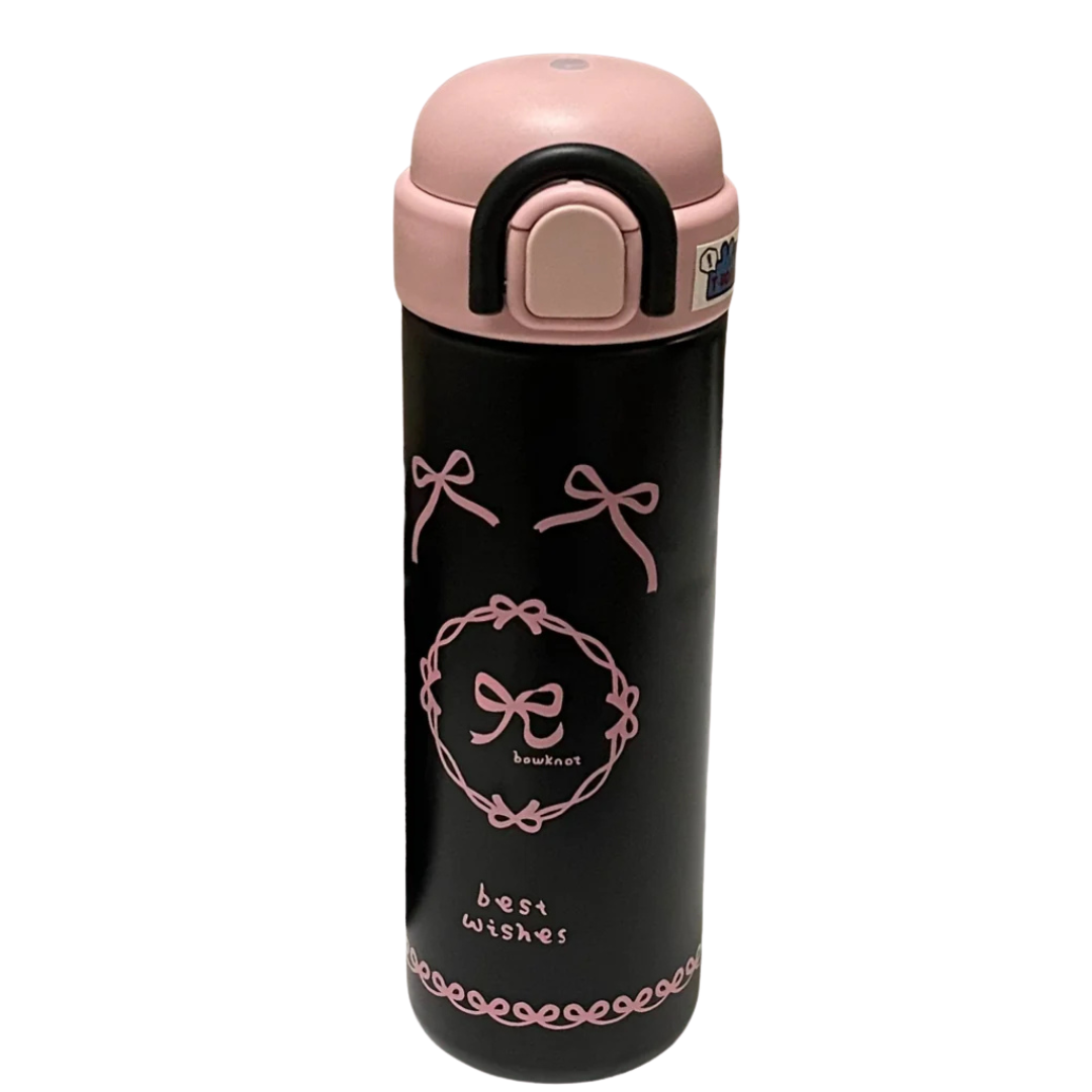 316 Stainless Steel Insulated Bottle – High-Aesthetic Flip-Top Direct-Drink Cup for Girls, Cute Cartoon Design, Portable 500ml Travel Mug for Students and Car Use