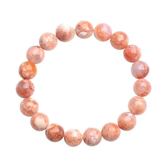 Natural Full-Color Cherry Blossom Agate Bracelet – Elegant and Dreamy Like Sakura