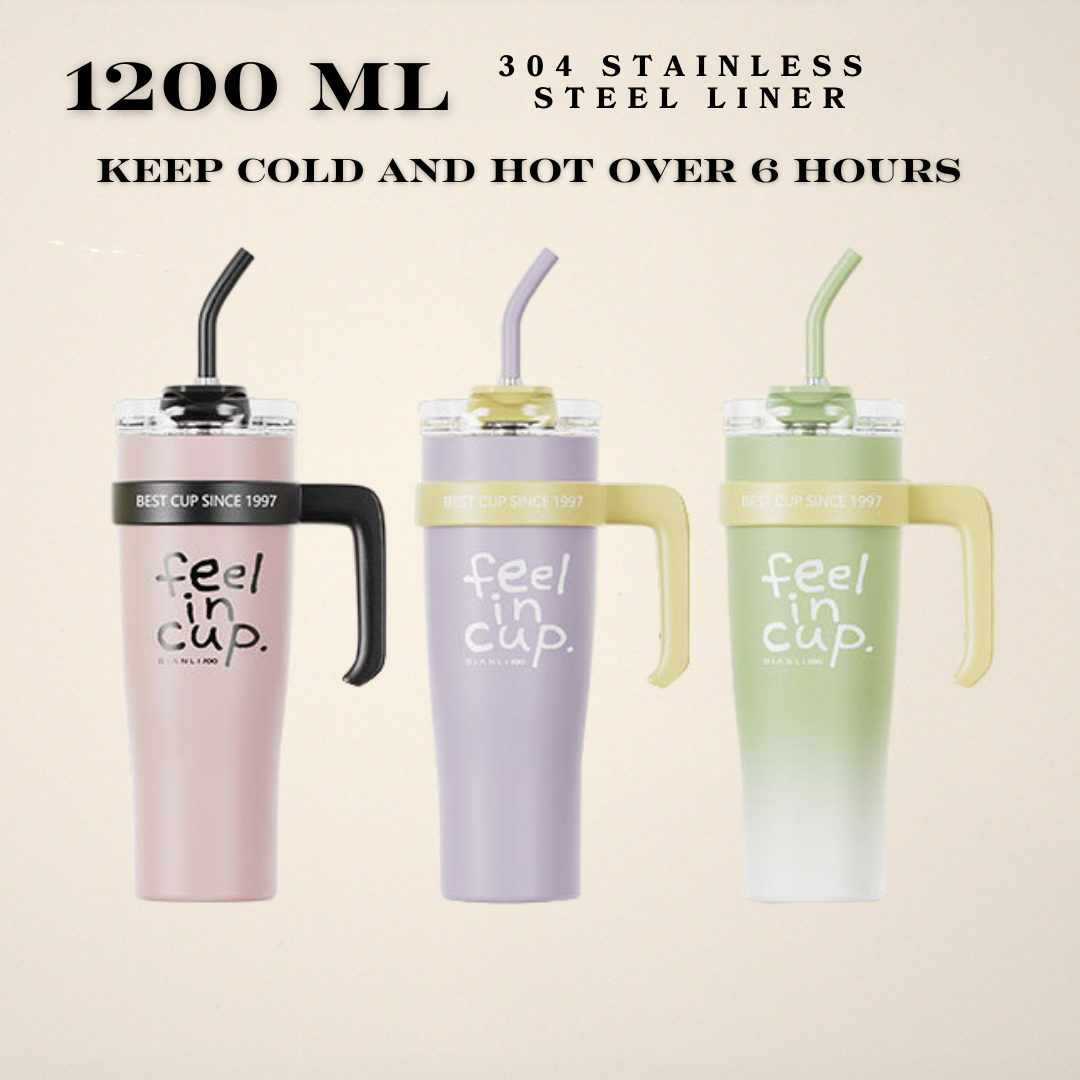 Drink in Style, Anytime, Anywhere! 1200ml Large Capacity Thermos—Keep Your Beverages Perfectly Tempered