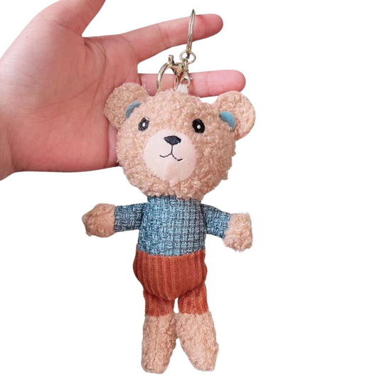 TikTok Teddy Bear Plush Doll Keychain – Adorable Heart Teddy Charm