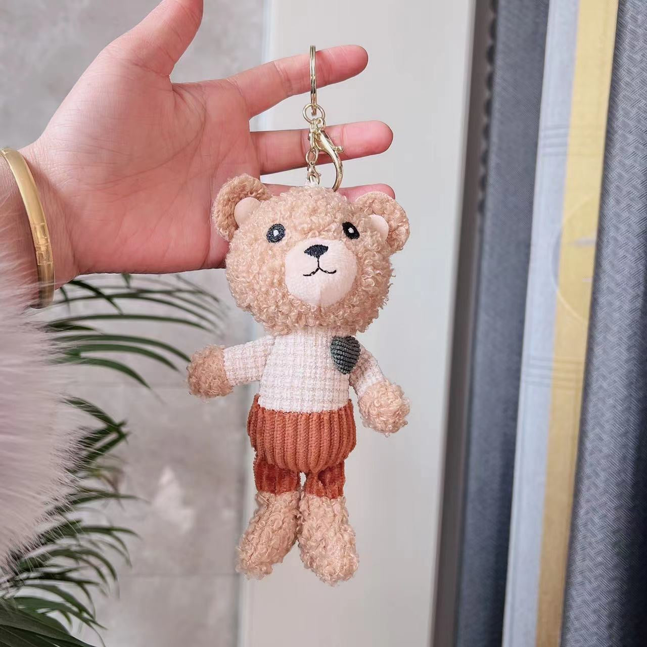 TikTok Teddy Bear Plush Doll Keychain – Adorable Heart Teddy Charm