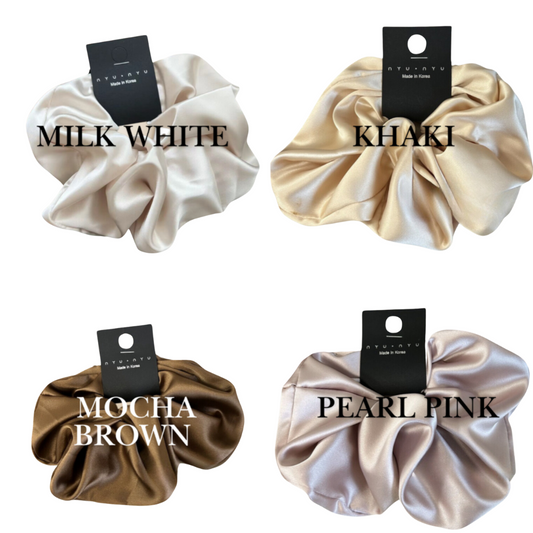 Bestselling Satin Scrunchie: Every Woman Can Be Her Own Goddess! ！Elevate Your Style: Luxurious 18cm Satin Scrunchie for a Chic, Vintage Look!