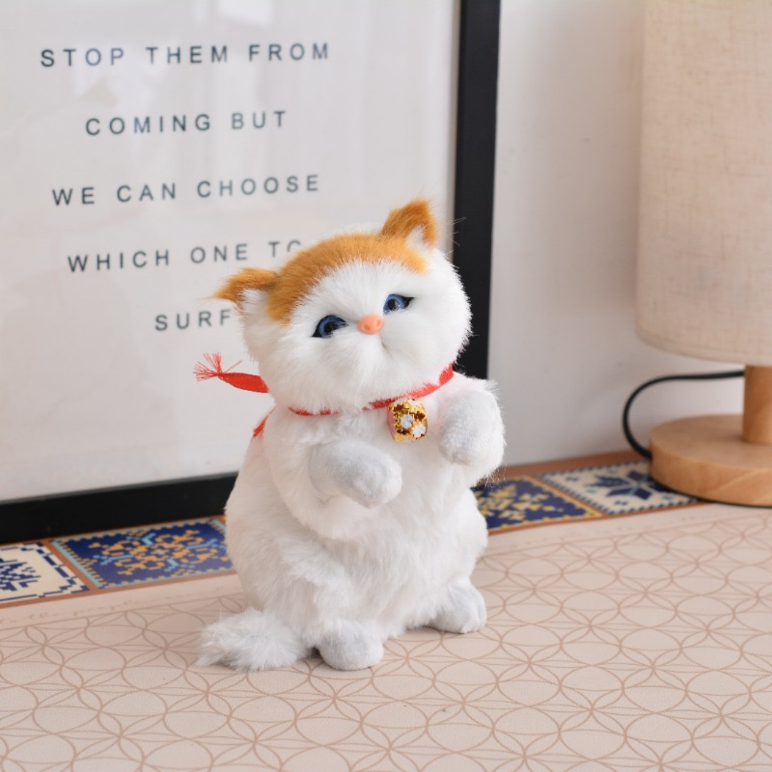 Popular Lifelike Cat Figurine – Real Sounds & Soft Fur!