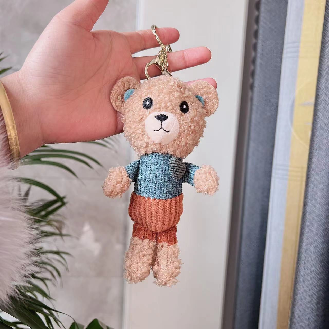 TikTok Teddy Bear Plush Doll Keychain – Adorable Heart Teddy Charm