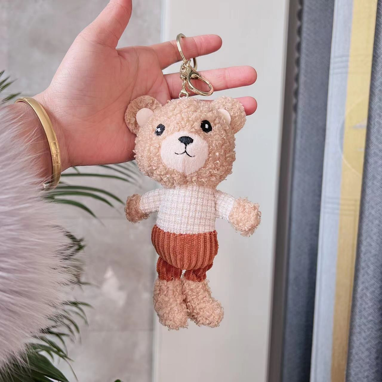 TikTok Teddy Bear Plush Doll Keychain – Adorable Heart Teddy Charm