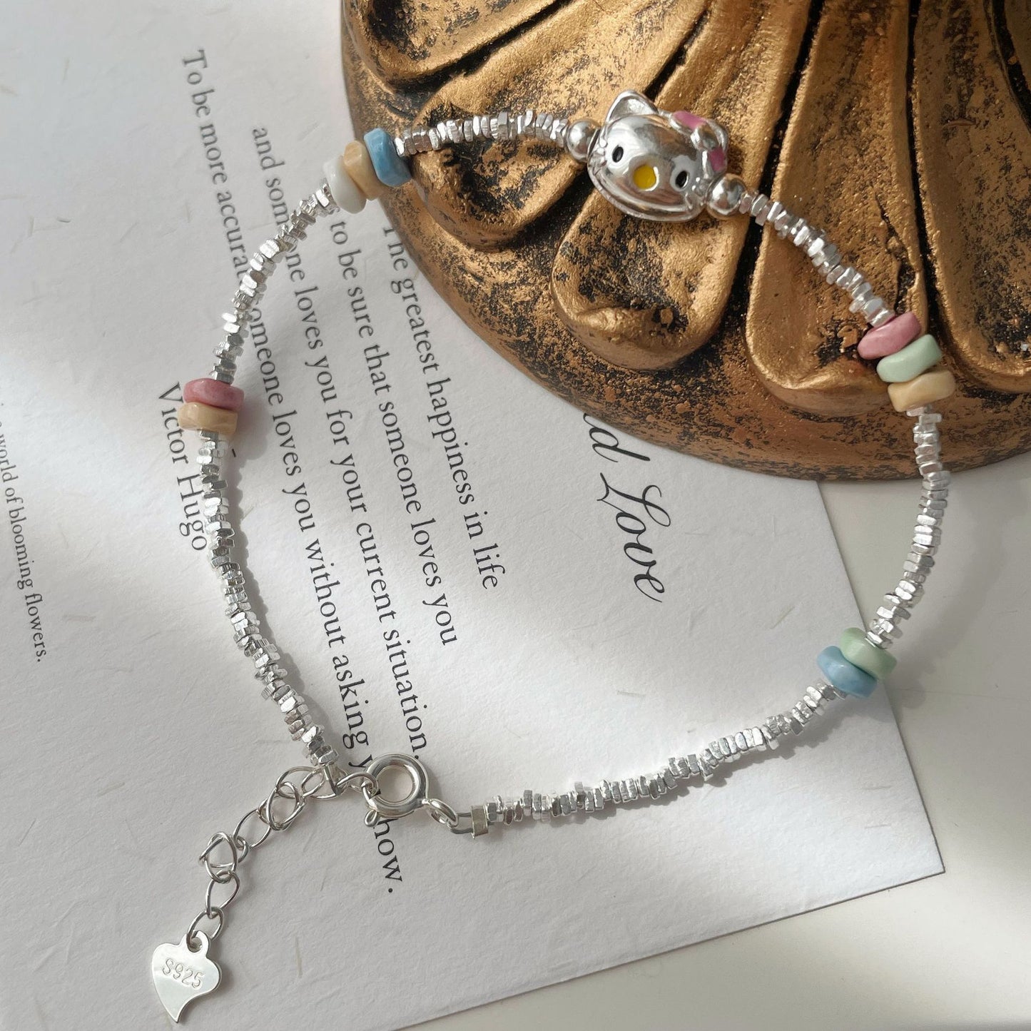 Sweet Cat Charm Bracelet - A Playful Touch of Elegance in Sterling Silver