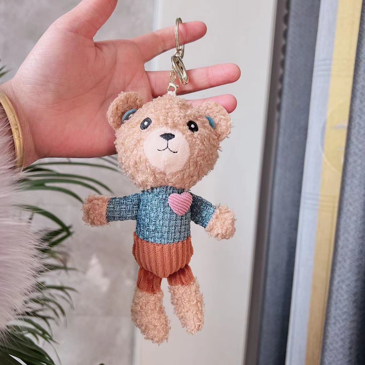 TikTok Teddy Bear Plush Doll Keychain – Adorable Heart Teddy Charm