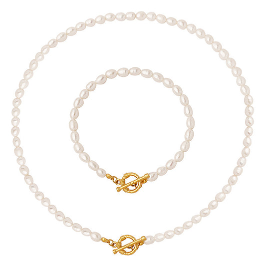 A Must-Have! Trendy Freshwater Pearl Bracelet with Geometric Design – Minimalist, Chic, and Tarnish-Free!