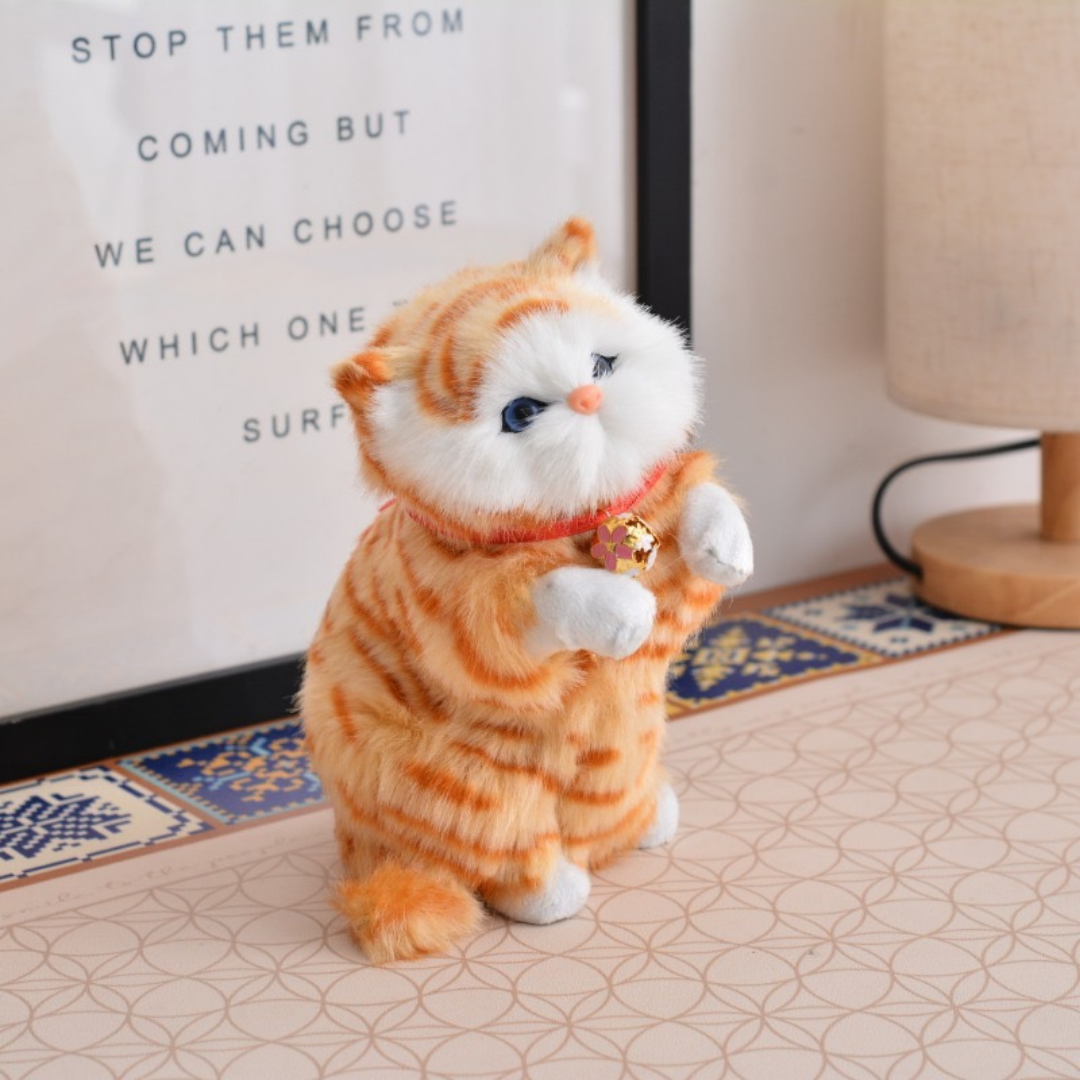 Popular Lifelike Cat Figurine – Real Sounds & Soft Fur!