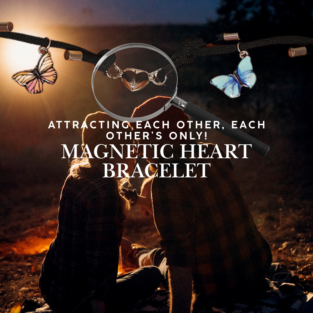 Glow Together: Magnetic Heart Butterfly Bracelets for Couples! Perfect for Date Night & Everyday Charm!