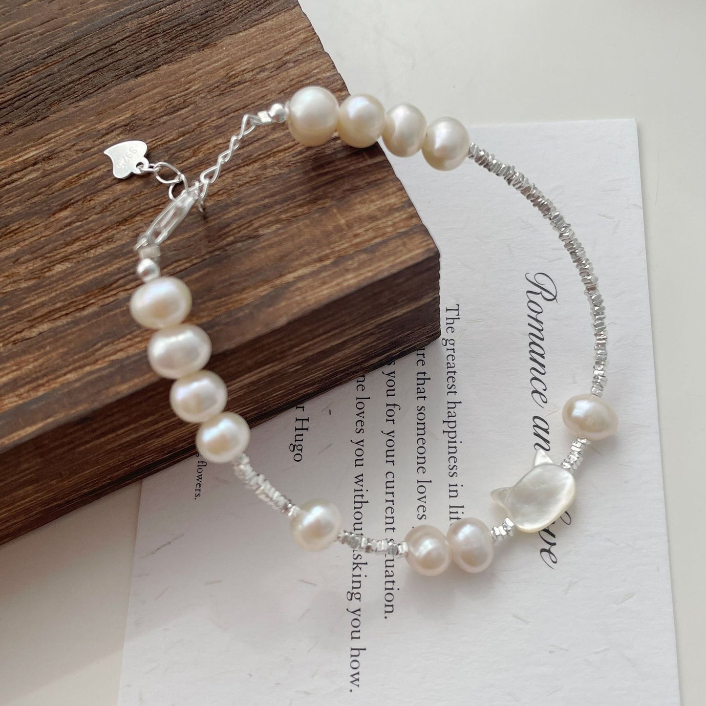 Best-Seller Alert! You’ll Regret Not Buying This! Unique Niche Style · Adorable Cat & Natural Pearl Bracelet - Elevate Your Elegance with Details that Reflect Your Taste!