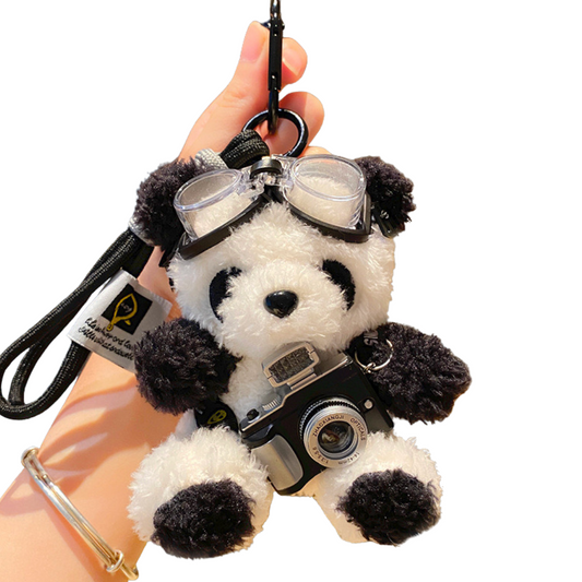 Trendy Plush Panda Backpack Pendant – Cute Keychain Gift for Women!